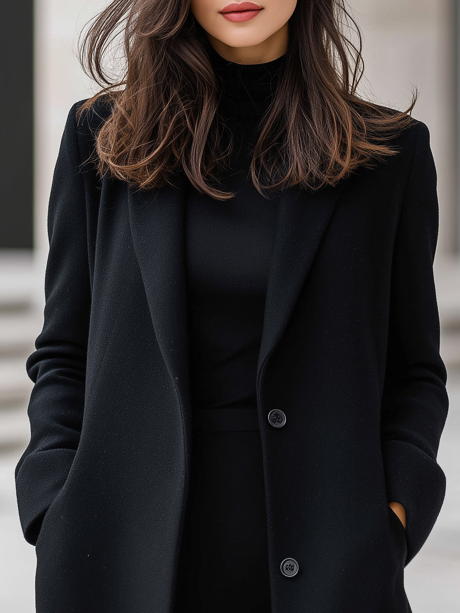 Timeless Elegant Wool-Blend Long Coat