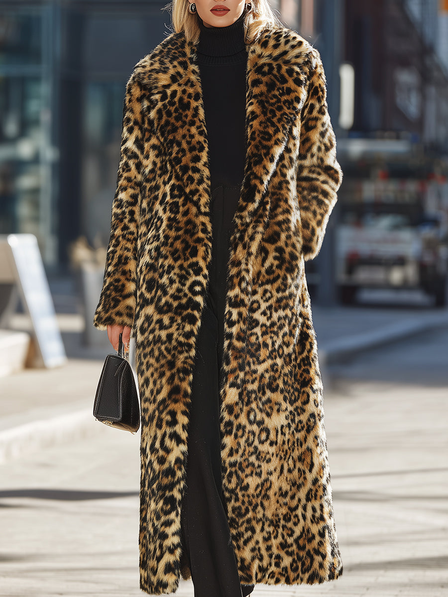 Bold Statement Leopard Print Faux Fur Coat