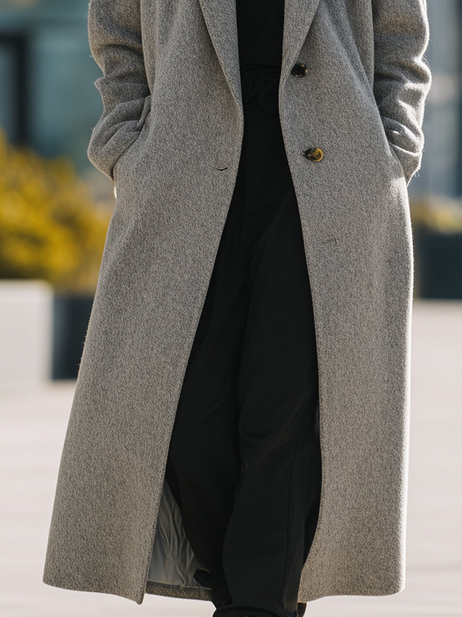 Classic Grey Wool Overcoat