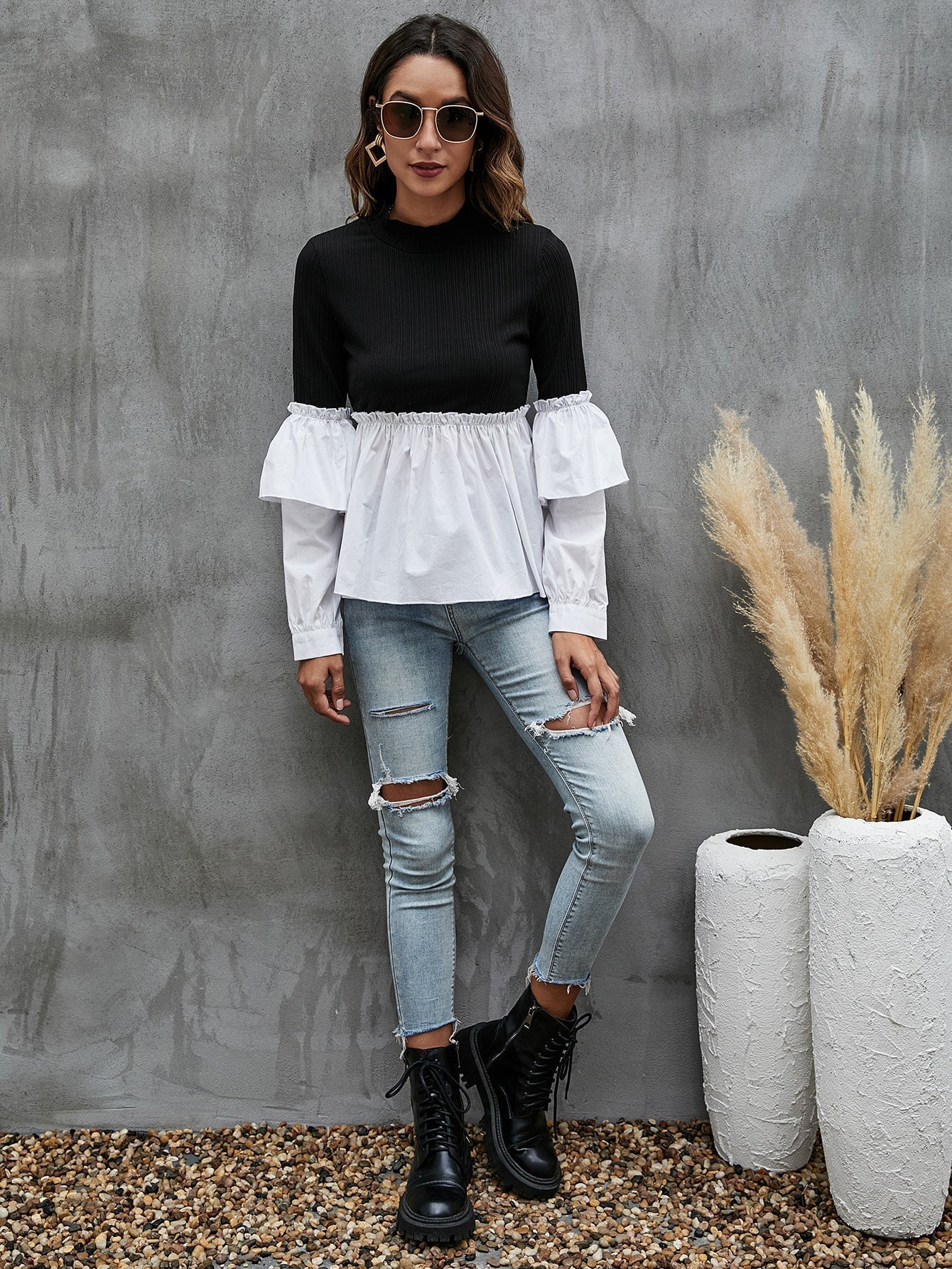 fermon - Color Block Blouse