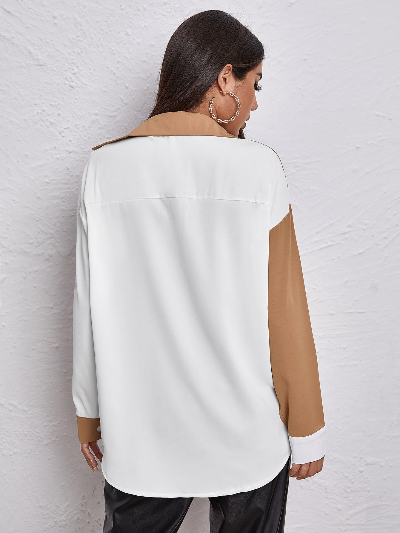 fermon - Colorblock Pocket Front Blouse