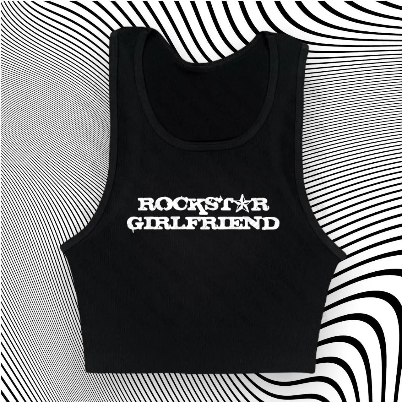 Gothic Emo Skull Graphic Print Crop Top