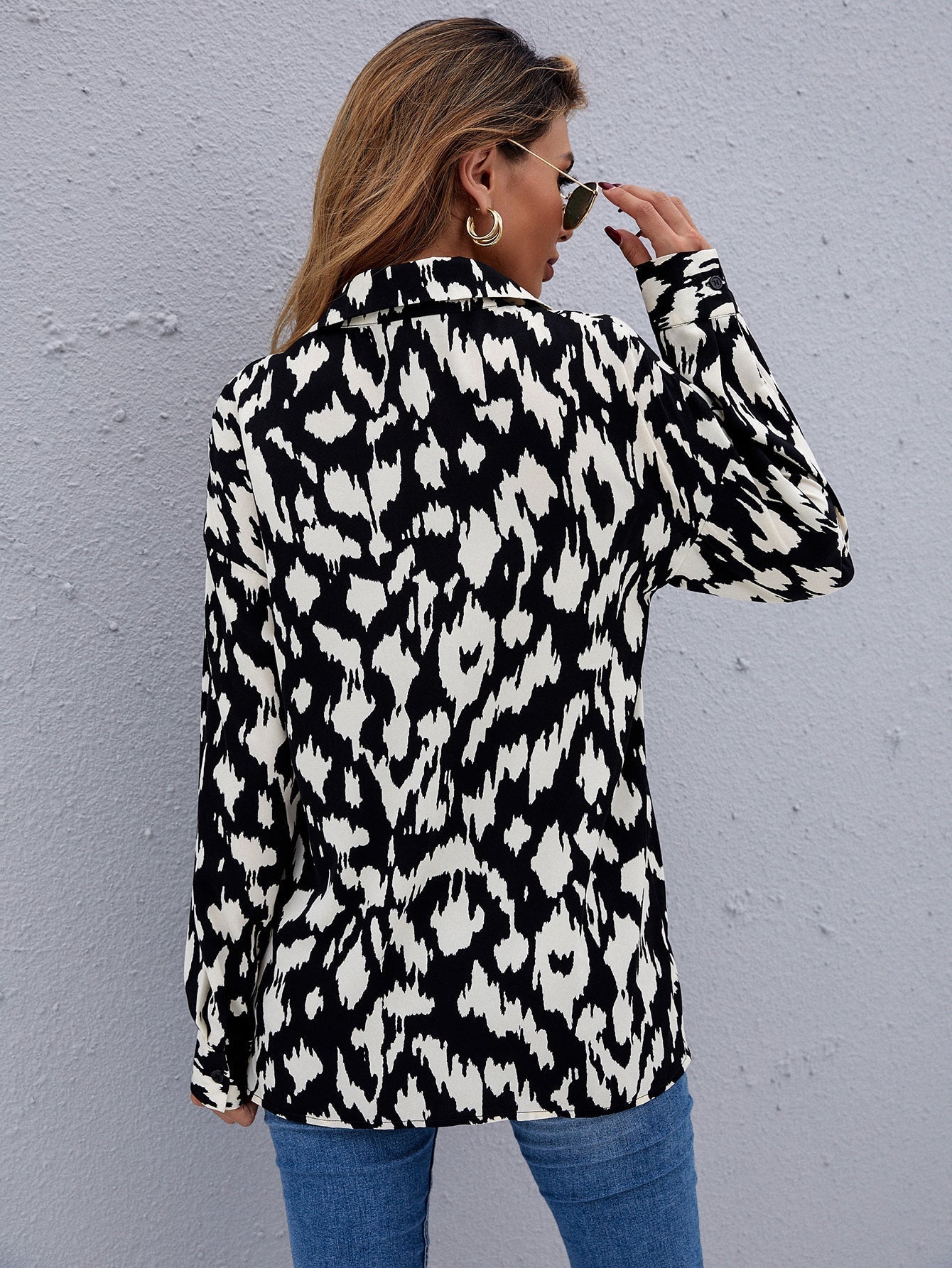 fermon - Print Button Front Blouse