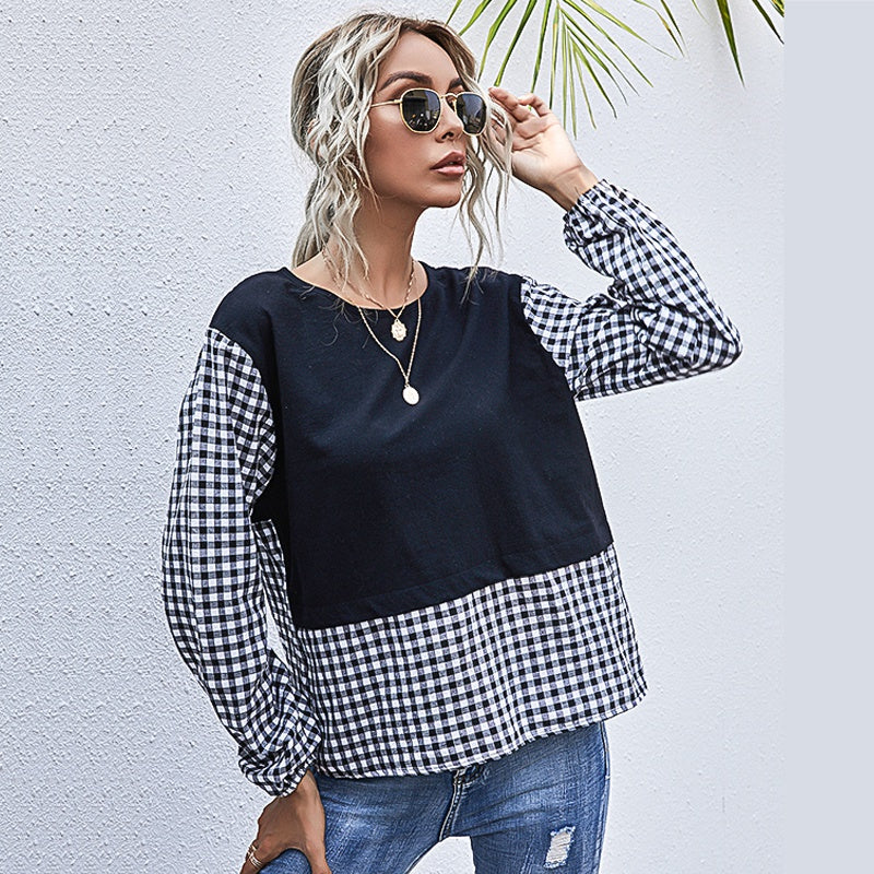 fermon - Retro Gingham-Print Boxy Top