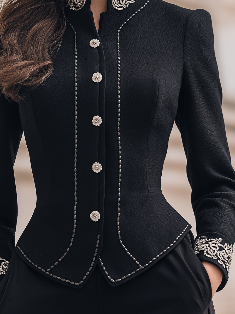 Tailored Jacket With Ornate Embroidery