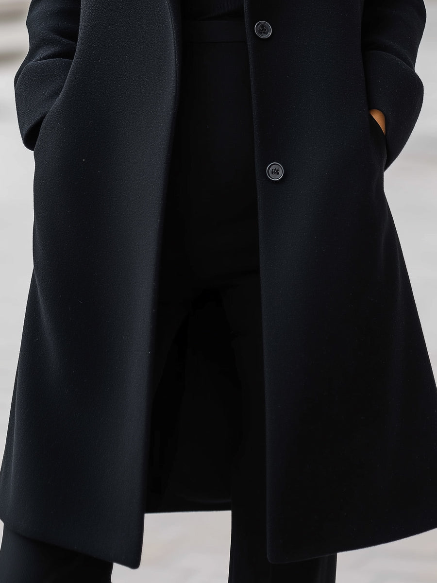 Timeless Elegant Wool-Blend Long Coat