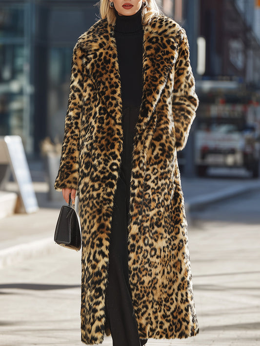 Bold Statement Leopard Print Faux Fur Coat
