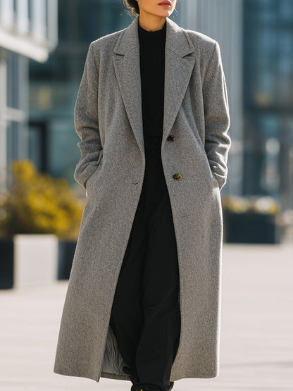Classic Grey Wool Overcoat