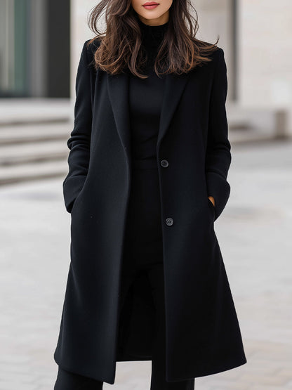 Timeless Elegant Wool-Blend Long Coat