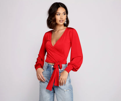 fermon - Chic Babe Wrap Front Top
