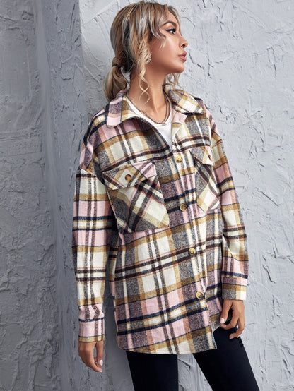 fermon - Drop Shoulder Gingham Blouse