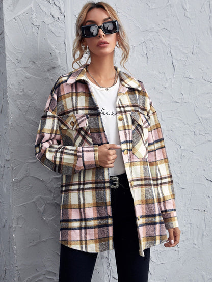 fermon - Drop Shoulder Gingham Blouse