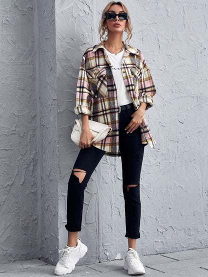 fermon - Drop Shoulder Gingham Blouse