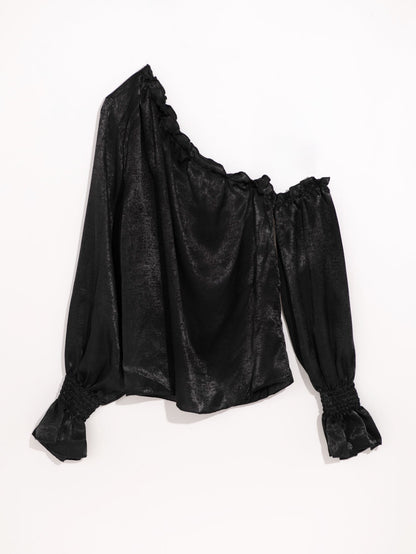 fermon - One Shoulder Puff Sleeve Blouse