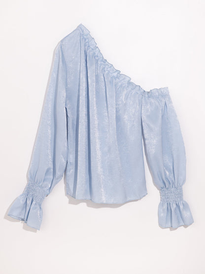 fermon - One Shoulder Puff Sleeve Blouse