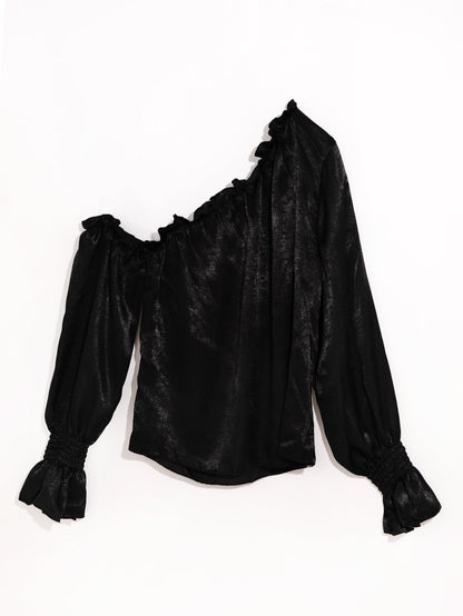 fermon - One Shoulder Puff Sleeve Blouse