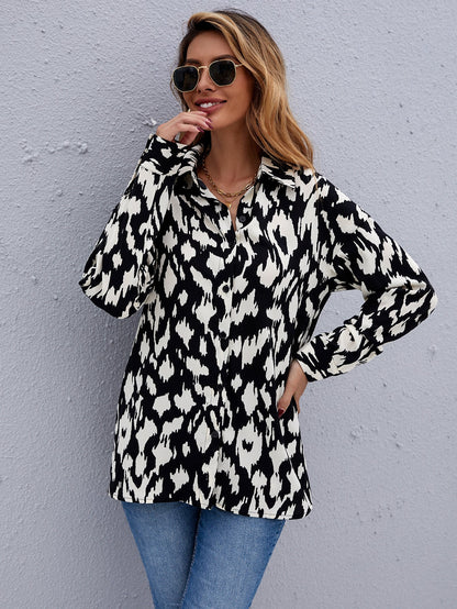 fermon - Print Button Front Blouse