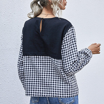 fermon - Retro Gingham-Print Boxy Top