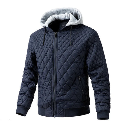 Diamond Quilted Bomber Hoodie