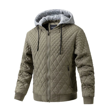 Diamond Quilted Bomber Hoodie