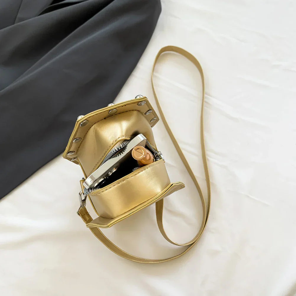 Creative Phone PU Underarm Travel Embroidery Coffin Shape Office Bag