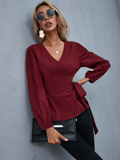 fermon - Wrap Tie Side Blouse