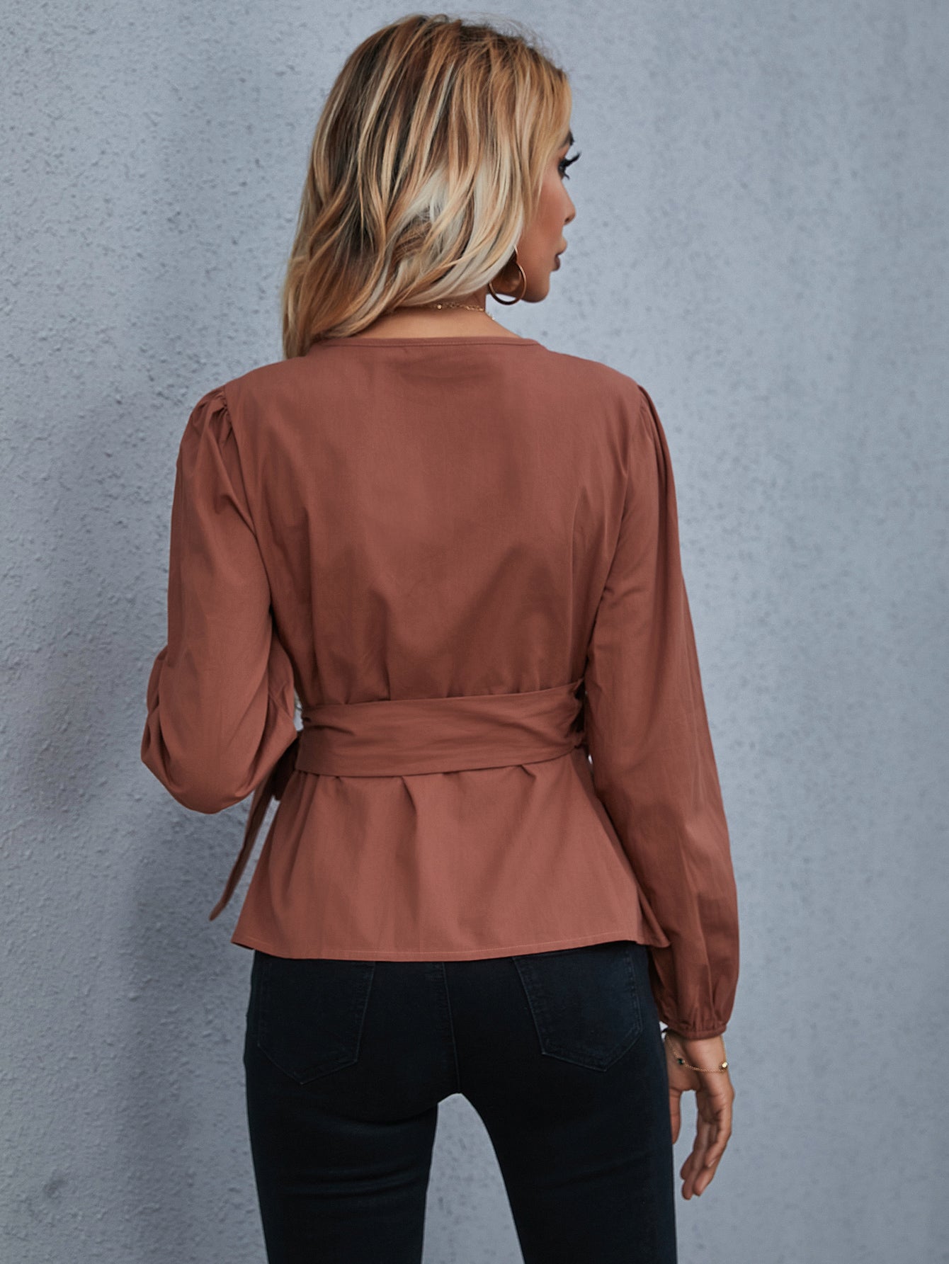 fermon - Wrap Tie Side Blouse