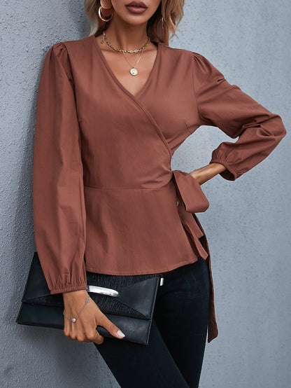 fermon - Wrap Tie Side Blouse