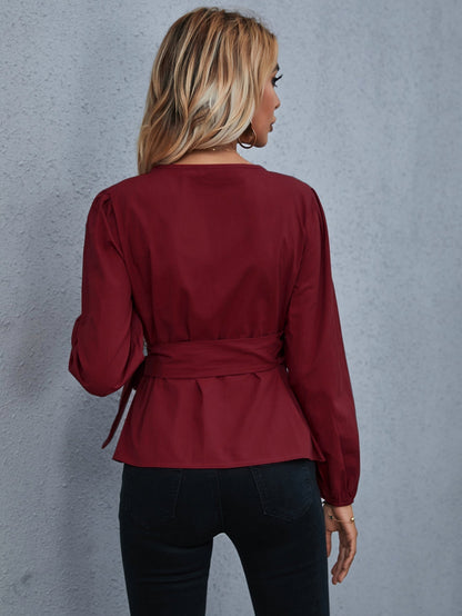 fermon - Wrap Tie Side Blouse
