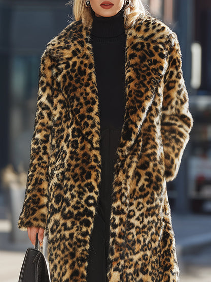 Bold Statement Leopard Print Faux Fur Coat