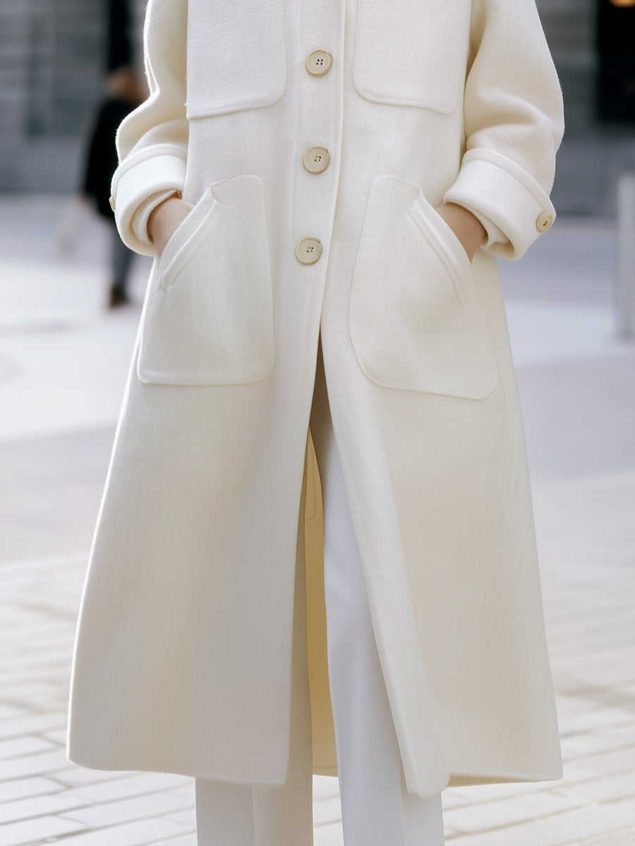 Luxury Wool-Blend Oversized Pocket Coat