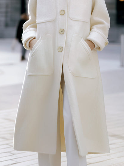 Luxury Wool-Blend Oversized Pocket Coat