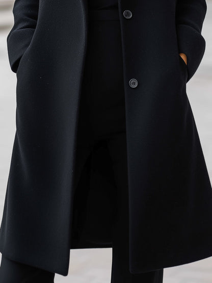 Timeless Elegant Wool-Blend Long Coat