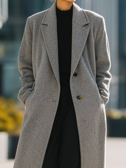 Classic Grey Wool Overcoat